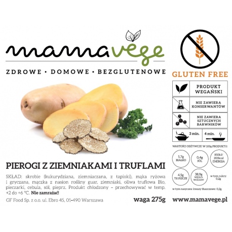 Mamavege Pierogi z Ziemniakami i Truflami 275 g