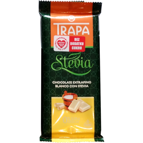 Czekolada Biała ze stevią bez cukru 75g Trapa