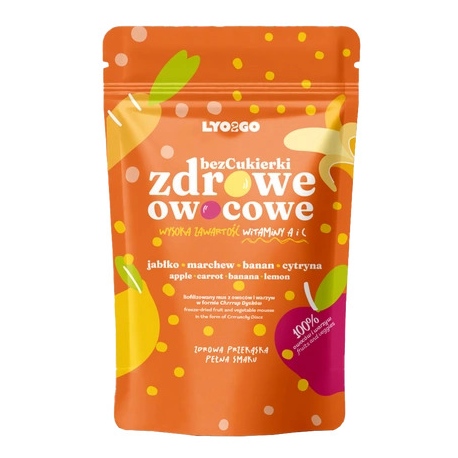 BEZCUKIERKI ZDROWE OWOCOWE-POMARAŃCZOWE-12G