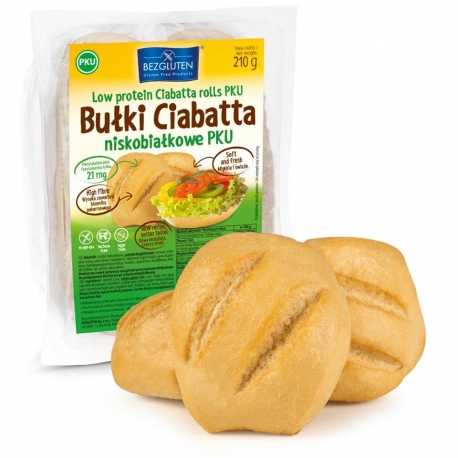Bułki Ciabatta niskobiałkowe PKU 210 g 